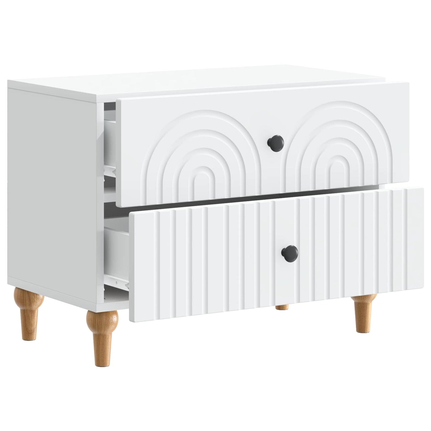 vidaXL Bedside Cabinet White 62 x 34.5 x 48 cm Engineered Wood