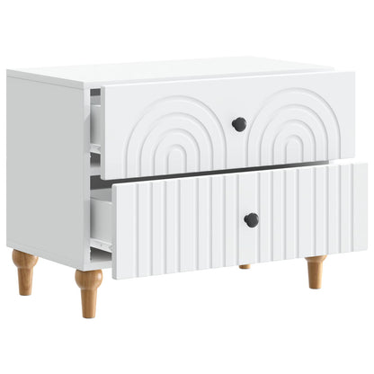 vidaXL Bedside Cabinet White 62 x 34.5 x 48 cm Engineered Wood