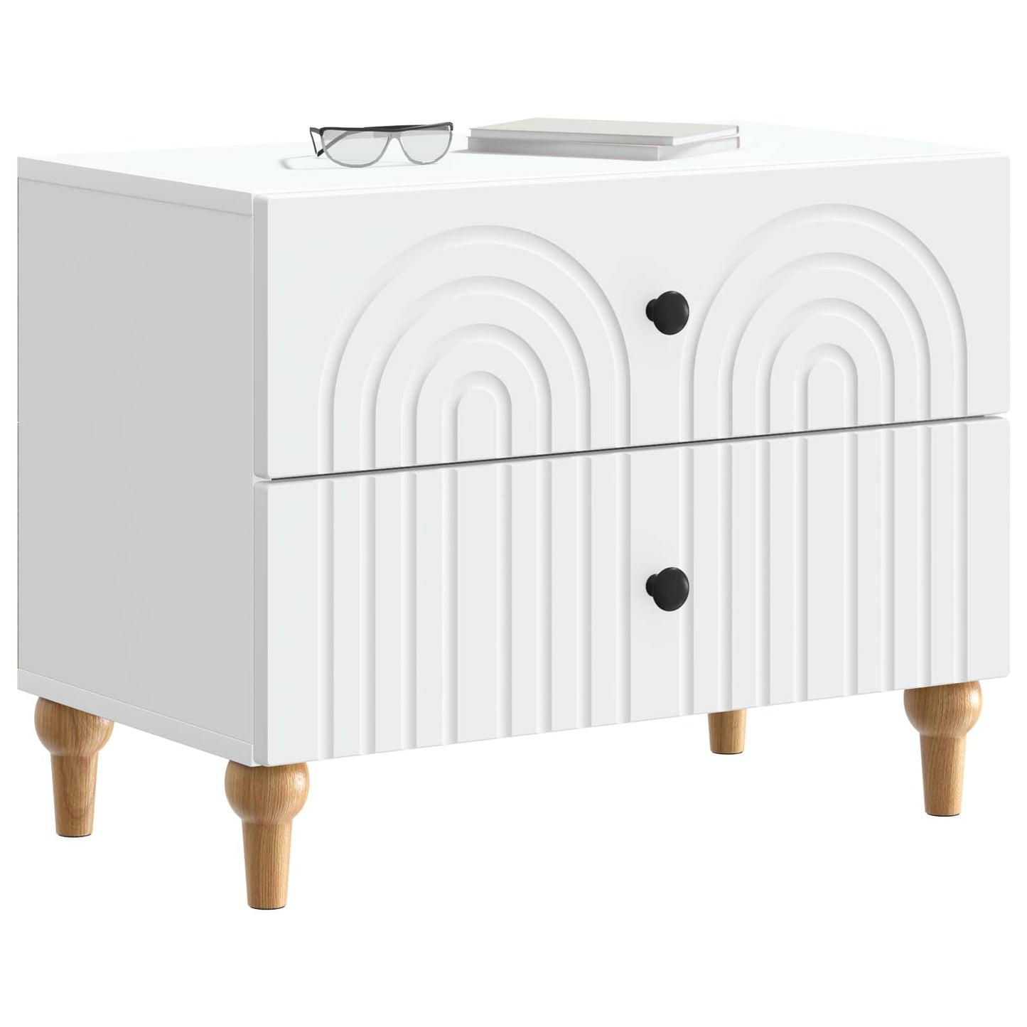 vidaXL Bedside Cabinet White 62 x 34.5 x 48 cm Engineered Wood