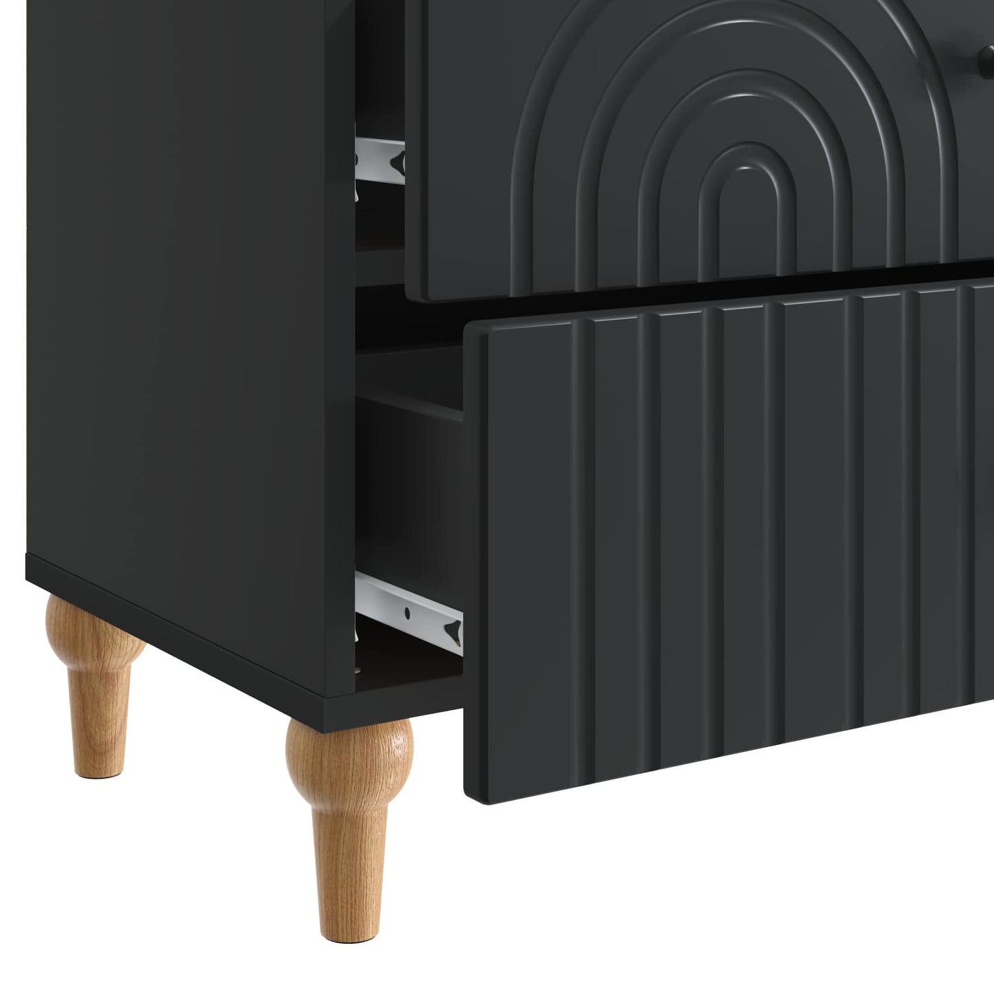 vidaXL Bedside Cabinet Black 62 x 34.5 x 48 cm Engineered Wood