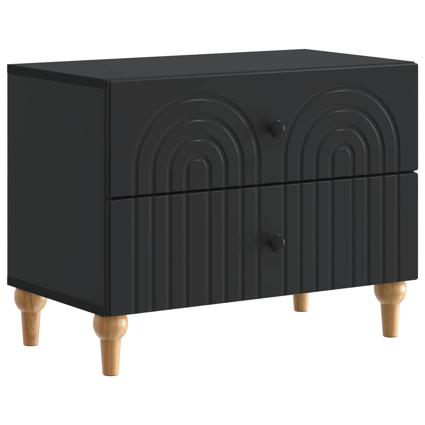 vidaXL Bedside Cabinet Black 62 x 34.5 x 48 cm Engineered Wood