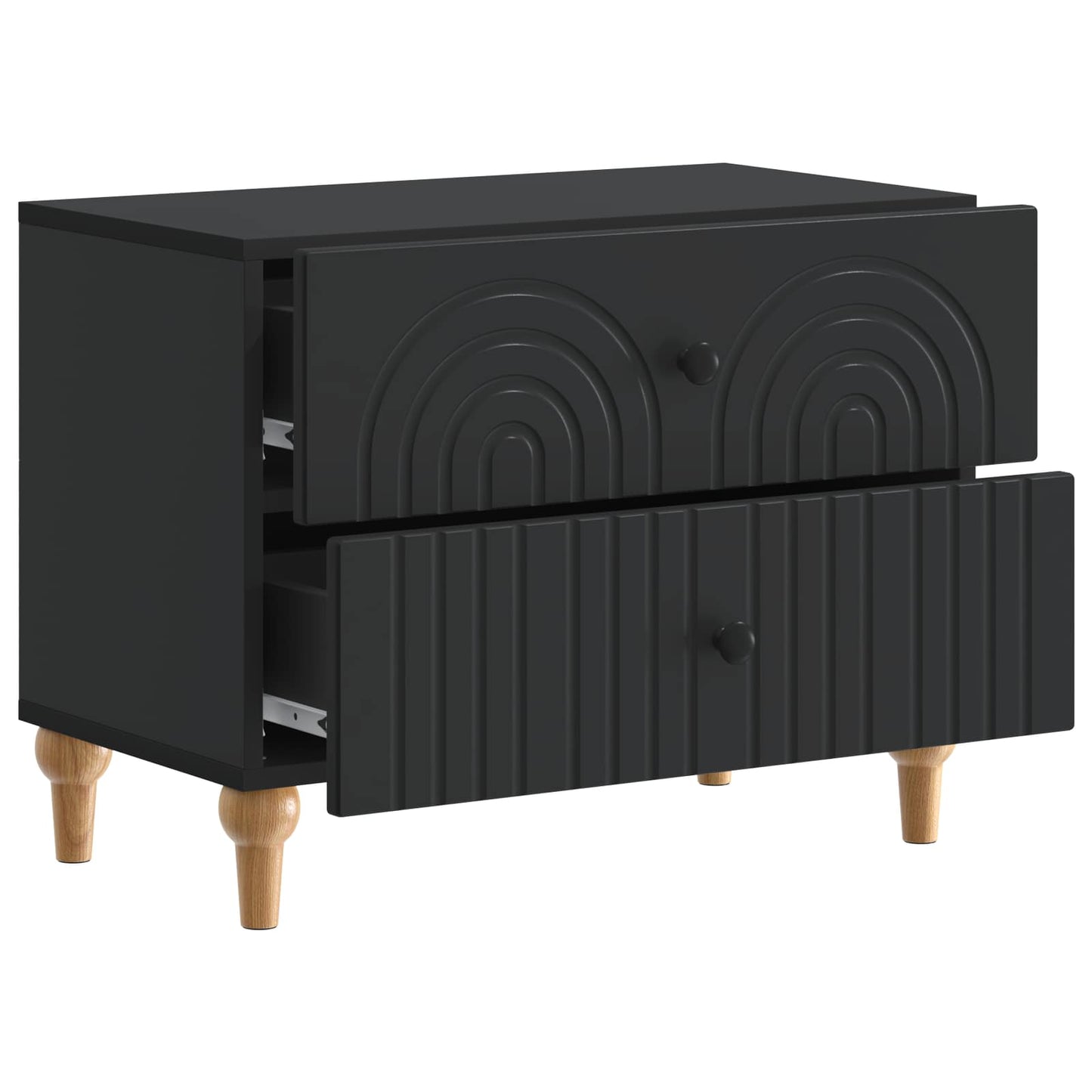 vidaXL Bedside Cabinet Black 62 x 34.5 x 48 cm Engineered Wood