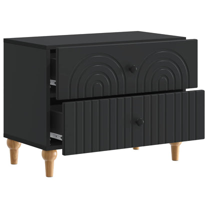 vidaXL Bedside Cabinet Black 62 x 34.5 x 48 cm Engineered Wood