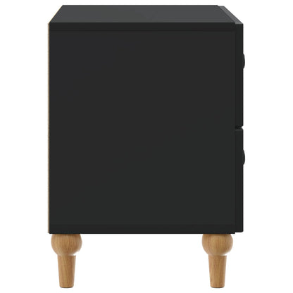 vidaXL Bedside Cabinet Black 62 x 34.5 x 48 cm Engineered Wood