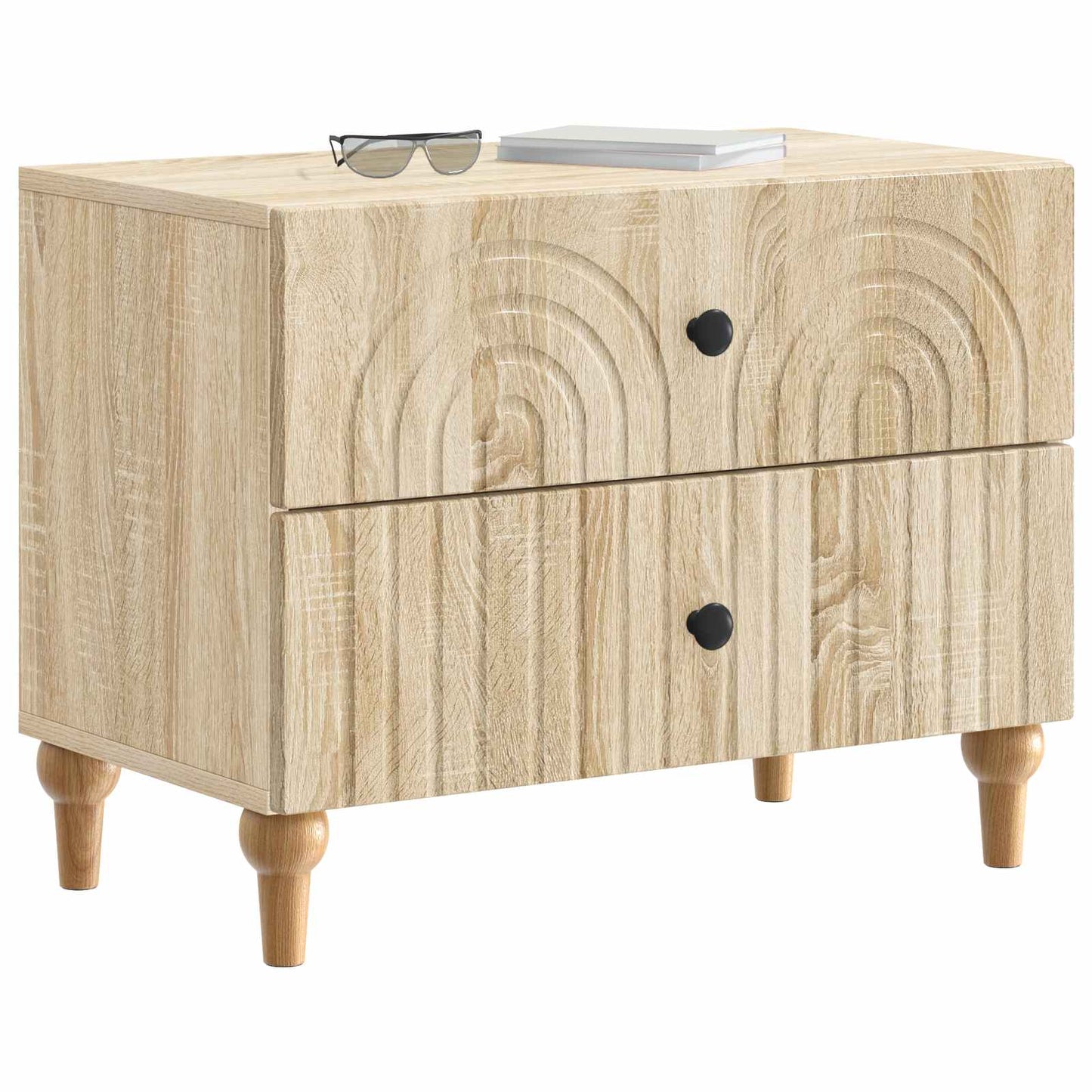 vidaXL Bedside Cabinet Sonoma Oak 62 x 34.5 x 48 cm Engineered Wood