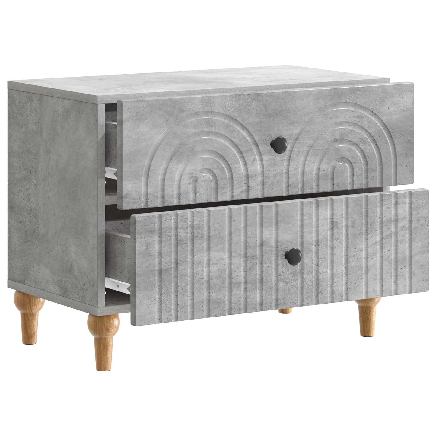 vidaXL Bedside Cabinet Concrete Grey 62 x 34.5 x 48 cm Engineered Wood
