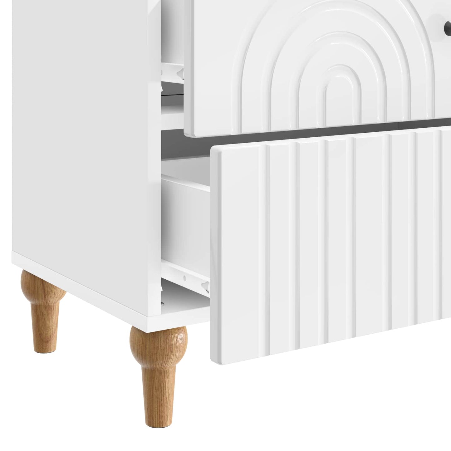 vidaXL Bedside Cabinet with Drawer High Gloss White 62 x 34.5 x 48 cm