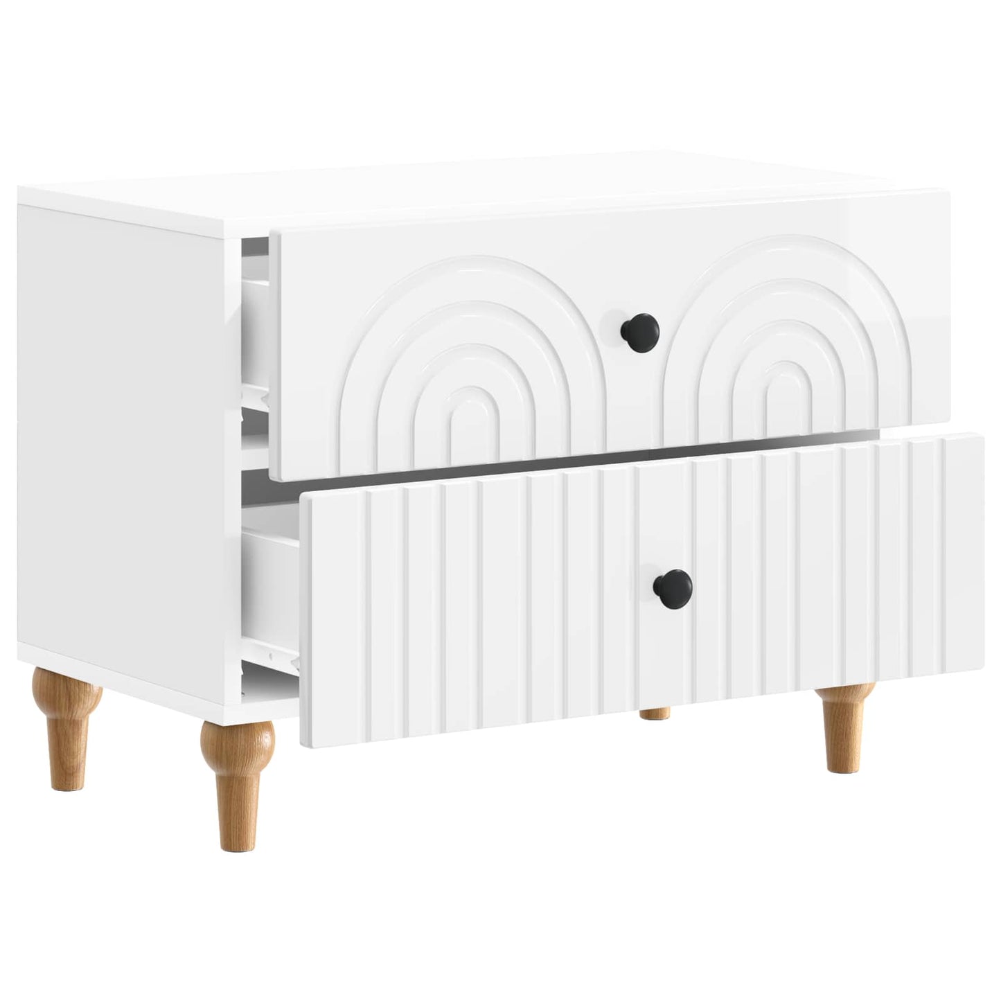 vidaXL Bedside Cabinet with Drawer High Gloss White 62 x 34.5 x 48 cm