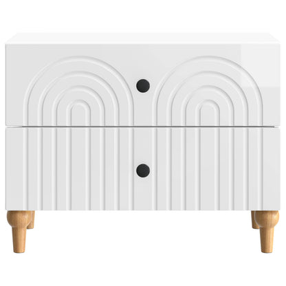 vidaXL Bedside Cabinet with Drawer High Gloss White 62 x 34.5 x 48 cm