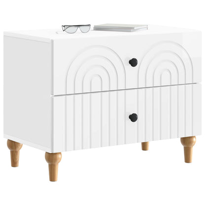 vidaXL Bedside Cabinet with Drawer High Gloss White 62 x 34.5 x 48 cm