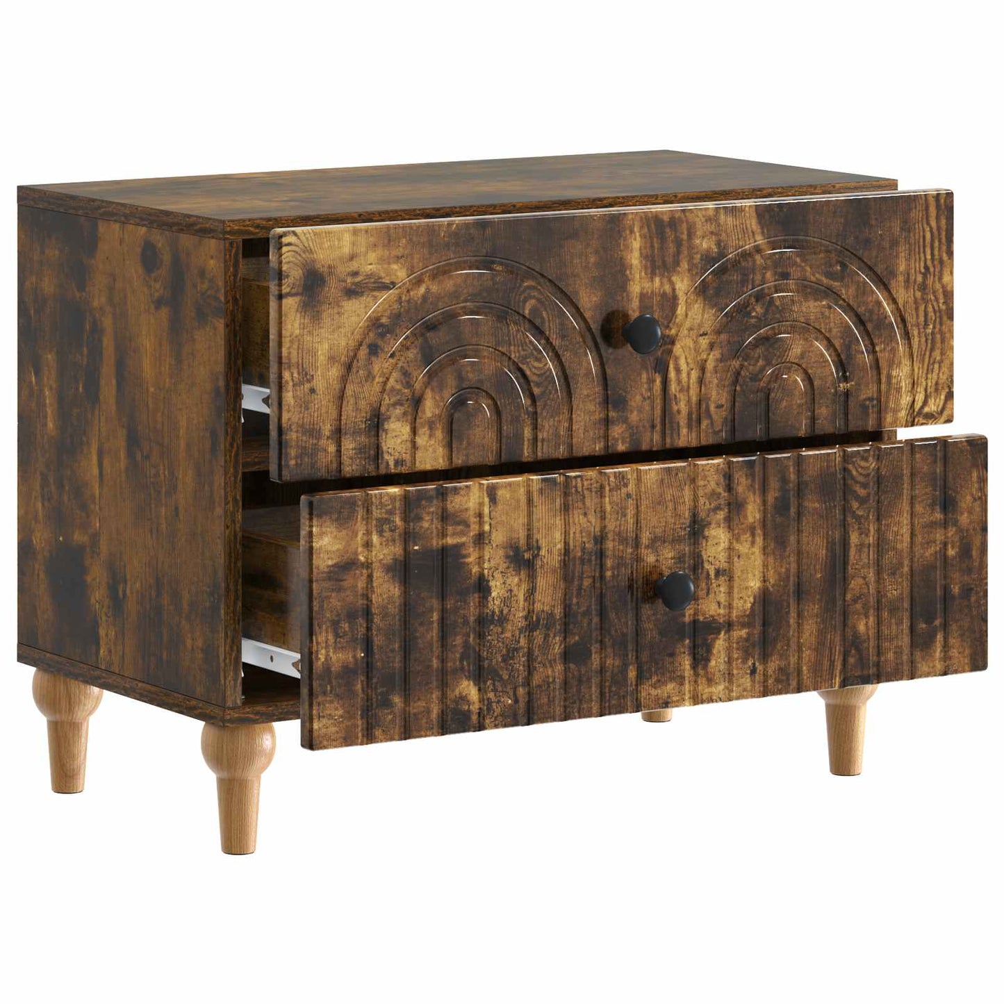 vidaXL Bedside Cabinet Smoked Oak 62 x 34.5 x 48 cm Engineered Wood