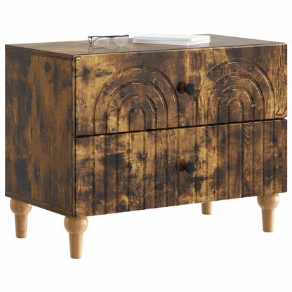 vidaXL Bedside Cabinet Smoked Oak 62 x 34.5 x 48 cm Engineered Wood