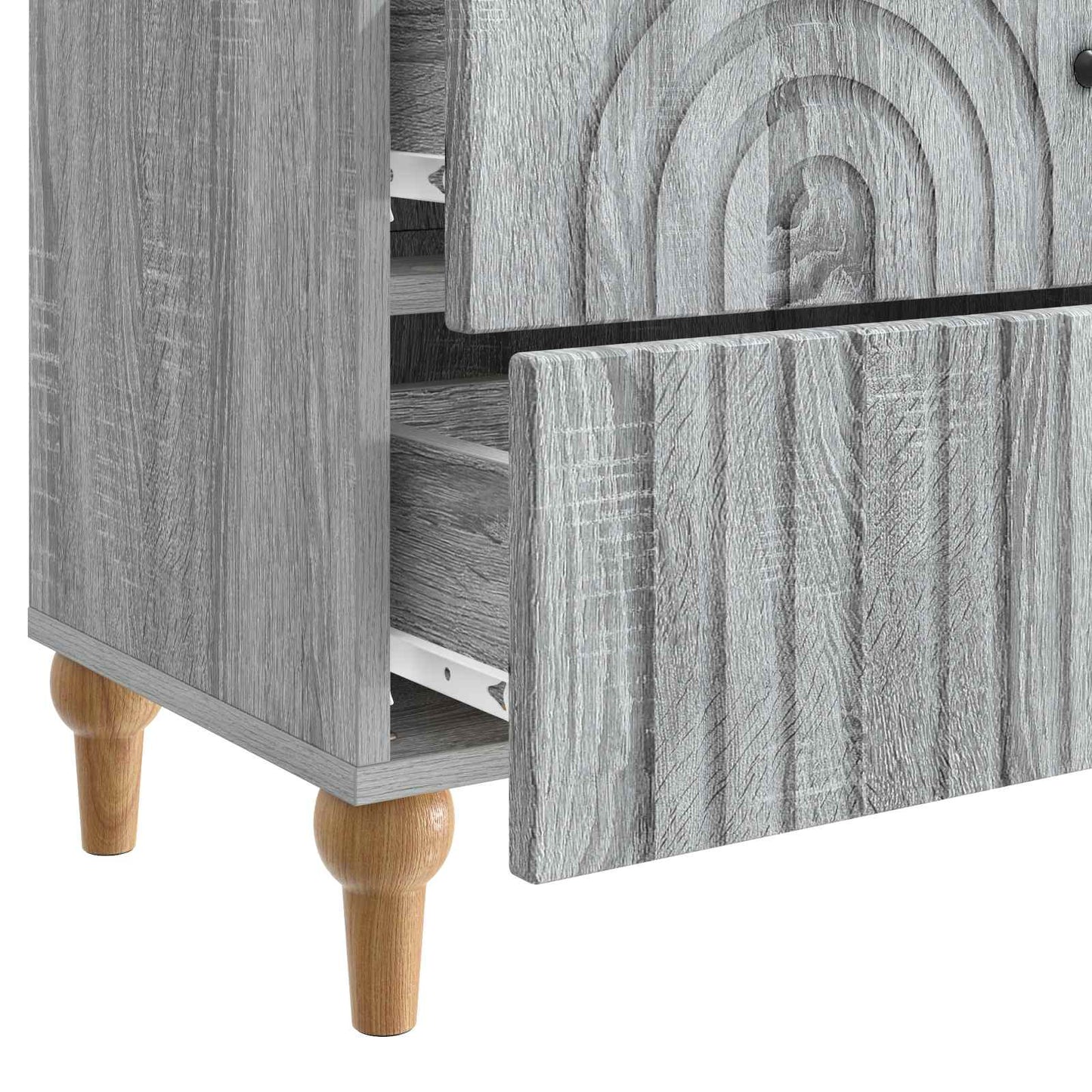 vidaXL Bedside Cabinet Grey Sonoma 62 x 34.5 x 48 cm Engineered Wood