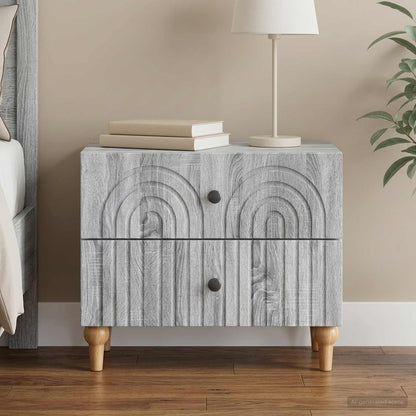 vidaXL Bedside Cabinet Grey Sonoma 62 x 34.5 x 48 cm Engineered Wood