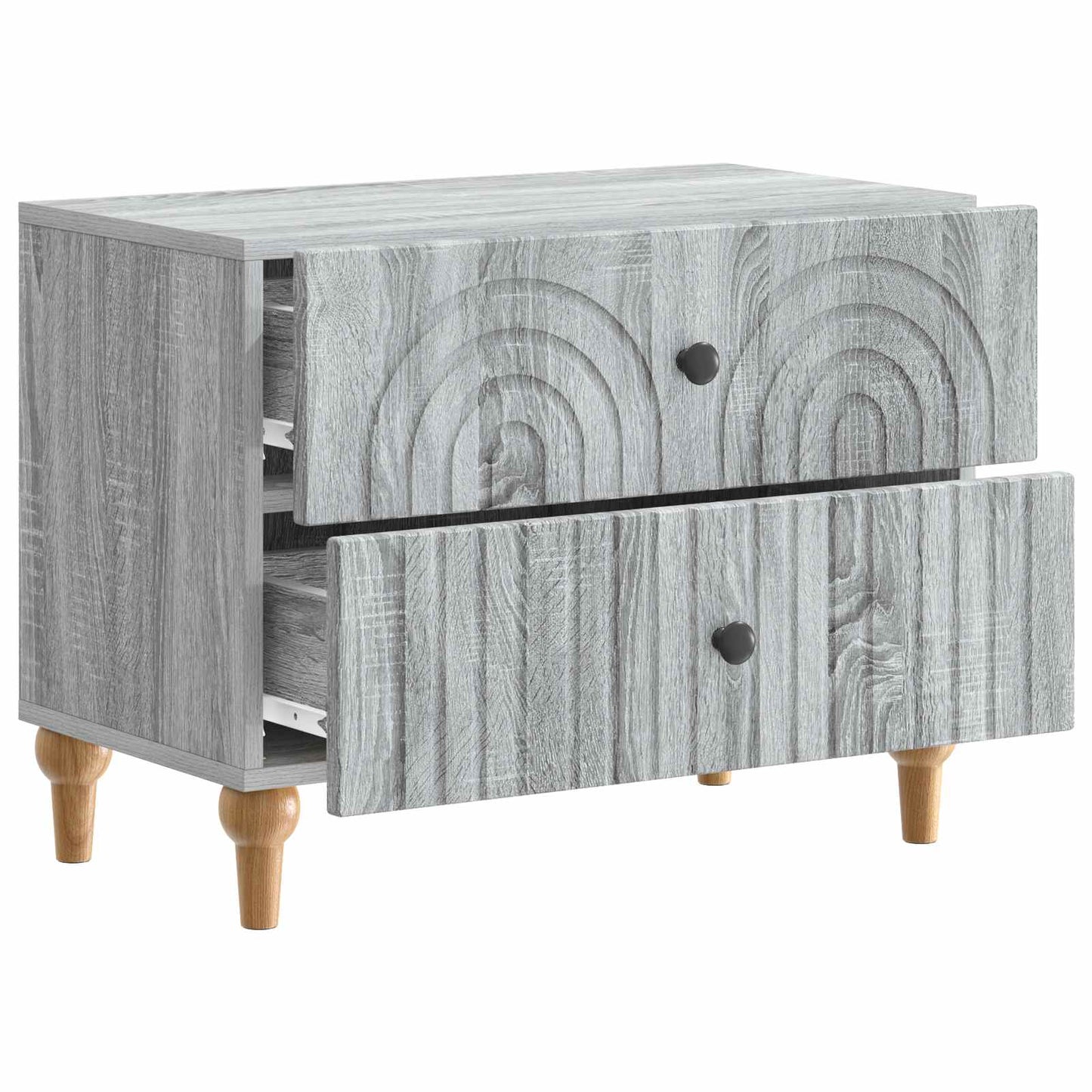 vidaXL Bedside Cabinet Grey Sonoma 62 x 34.5 x 48 cm Engineered Wood