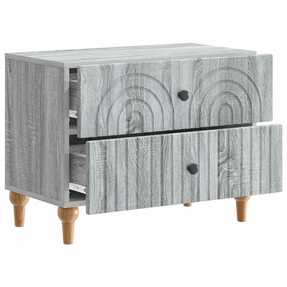 vidaXL Bedside Cabinet Grey Sonoma 62 x 34.5 x 48 cm Engineered Wood