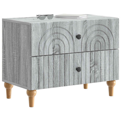 vidaXL Bedside Cabinet Grey Sonoma 62 x 34.5 x 48 cm Engineered Wood