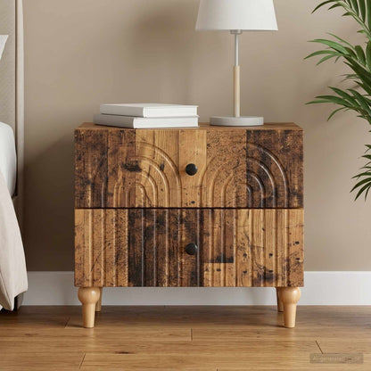 vidaXL Bedside Cabinet Old Wood 62 x 34.5 x 48 cm Engineered Wood