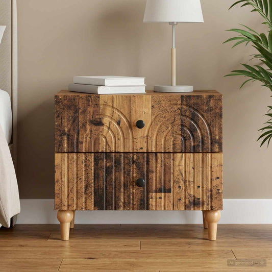 vidaXL Bedside Cabinet Old Wood 62 x 34.5 x 48 cm Engineered Wood