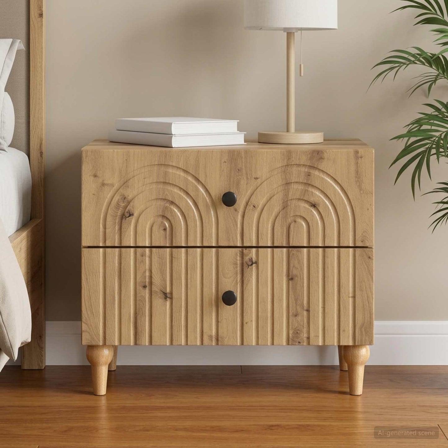 vidaXL Bedside Cabinet Artisan Oak 62 x 34.5 x 48 cm Engineered Wood