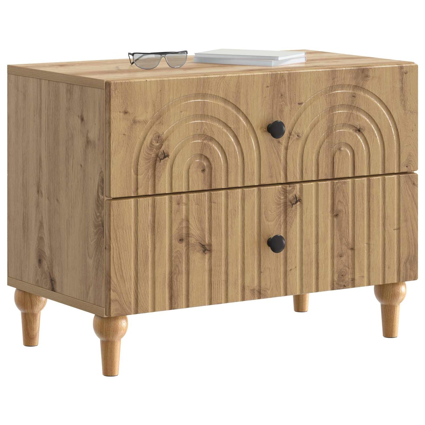 vidaXL Bedside Cabinet Artisan Oak 62 x 34.5 x 48 cm Engineered Wood