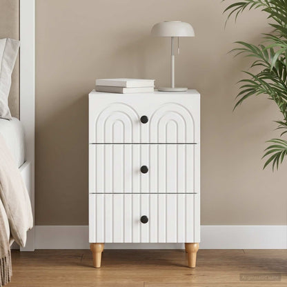 vidaXL Bedside Cabinet White 43x 41 x 66.5 cm Engineered Wood