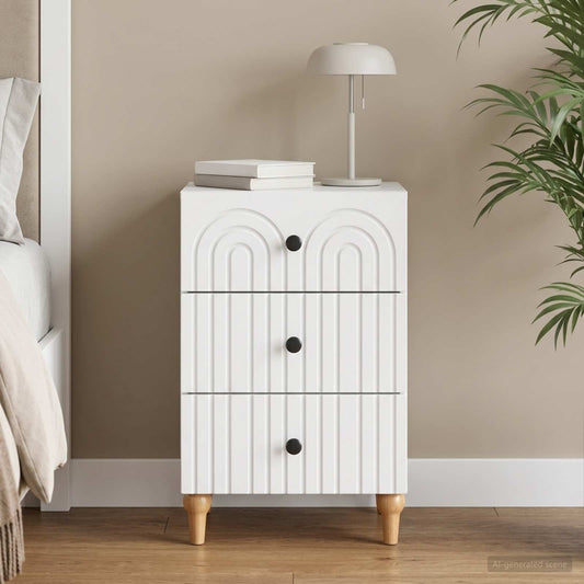 vidaXL Bedside Cabinet White 43x 41 x 66.5 cm Engineered Wood