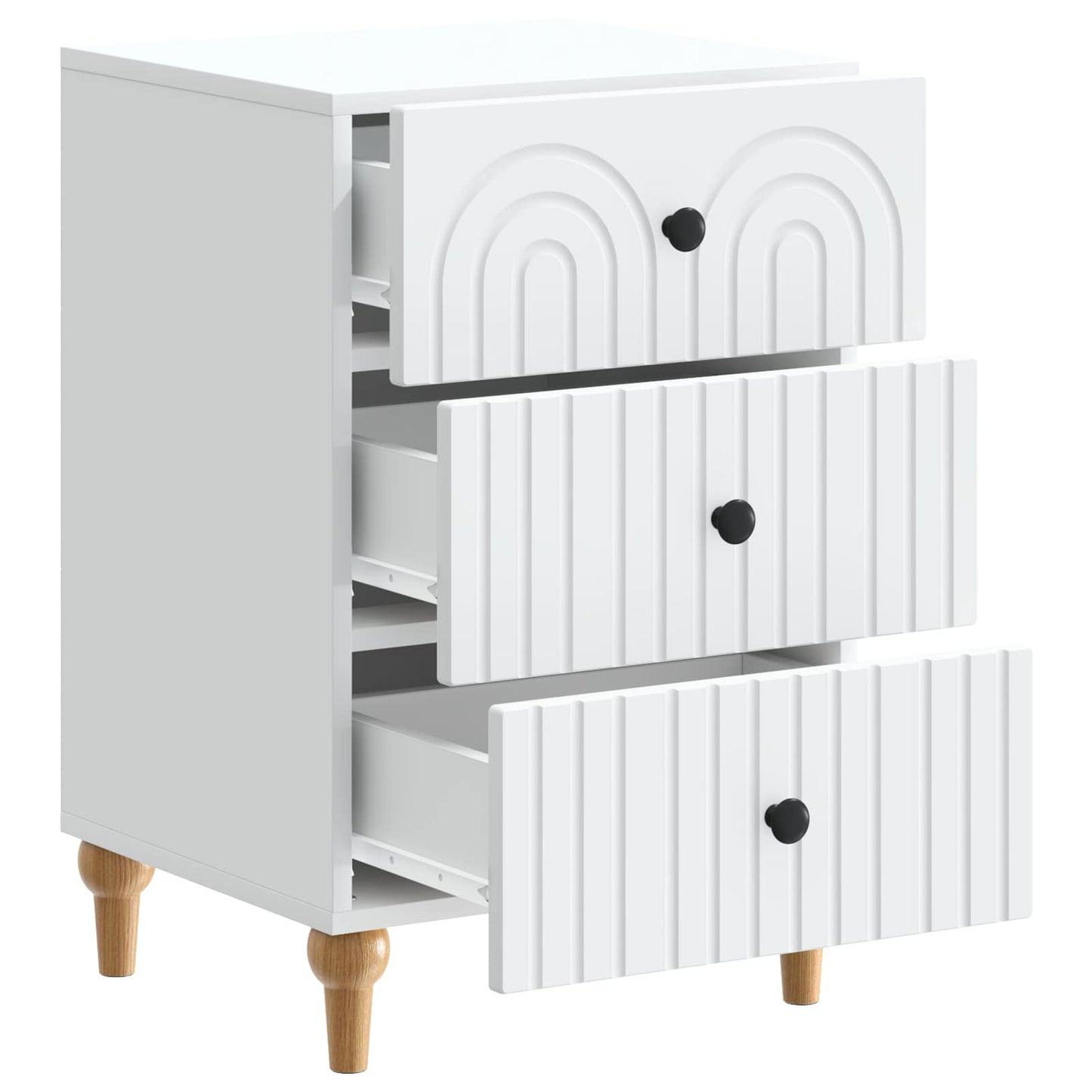 vidaXL Bedside Cabinet White 43x 41 x 66.5 cm Engineered Wood