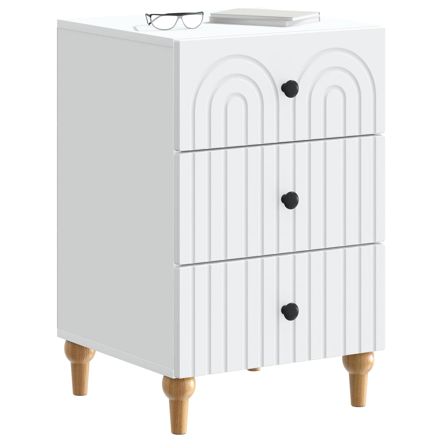 vidaXL Bedside Cabinet White 43x 41 x 66.5 cm Engineered Wood