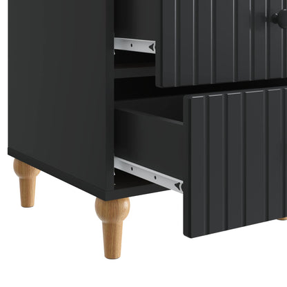 vidaXL Bedside Cabinet Black 43x 41 x 66.5 cm Engineered Wood