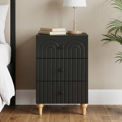 vidaXL Bedside Cabinet Black 43x 41 x 66.5 cm Engineered Wood