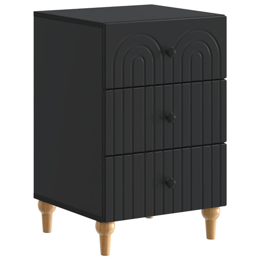 vidaXL Bedside Cabinet Black 43x 41 x 66.5 cm Engineered Wood