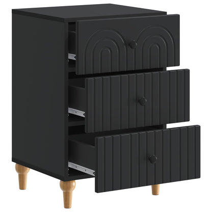 vidaXL Bedside Cabinet Black 43x 41 x 66.5 cm Engineered Wood