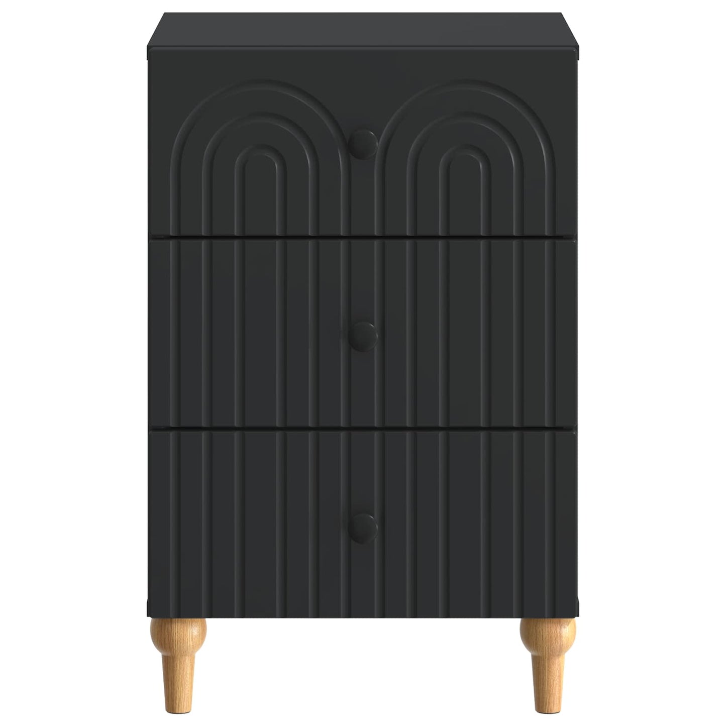 vidaXL Bedside Cabinet Black 43x 41 x 66.5 cm Engineered Wood