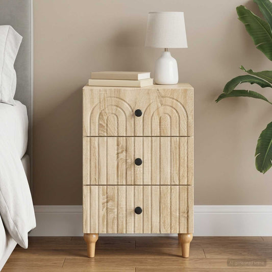 vidaXL Bedside Cabinet Sonoma Oak 43x 41 x 66.5 cm Engineered Wood