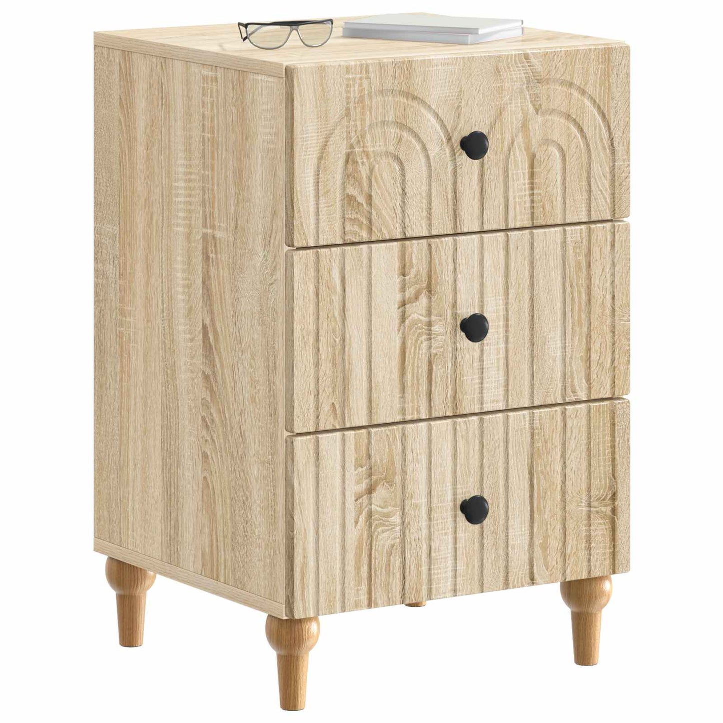 vidaXL Bedside Cabinet Sonoma Oak 43x 41 x 66.5 cm Engineered Wood