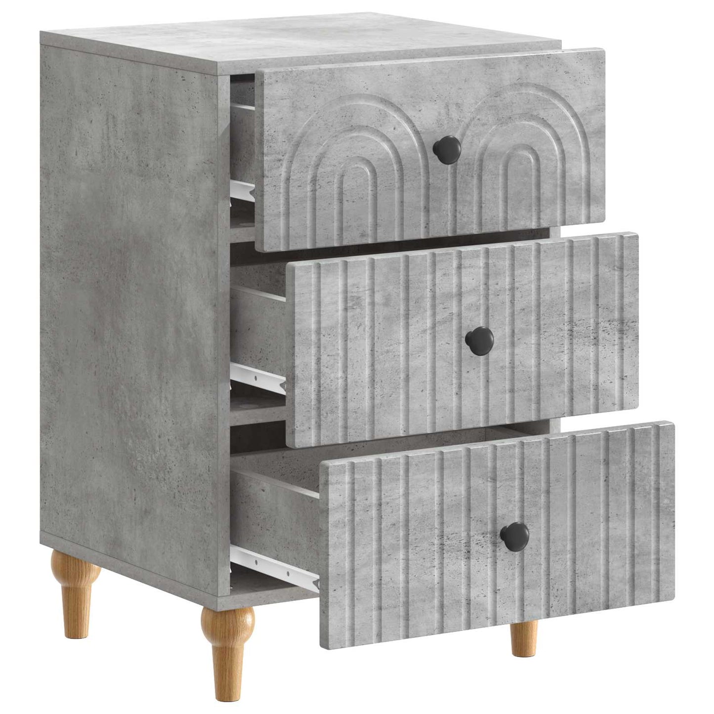 vidaXL Bedside Cabinet Concrete Grey 43x 41 x 66.5 cm Engineered Wood