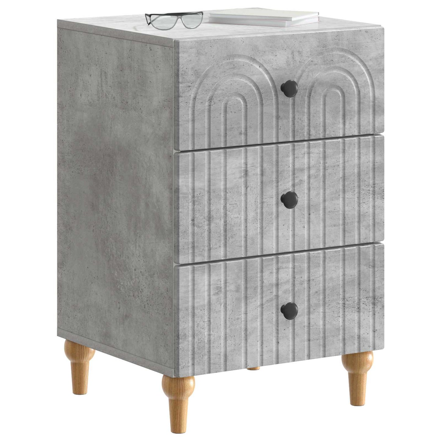 vidaXL Bedside Cabinet Concrete Grey 43x 41 x 66.5 cm Engineered Wood