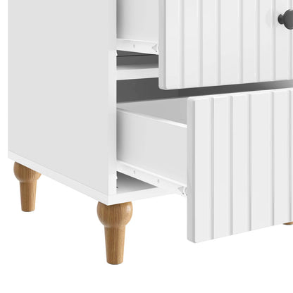 vidaXL Bedside Cabinet with Drawer High Gloss White 43x 41 x 66.5 cm