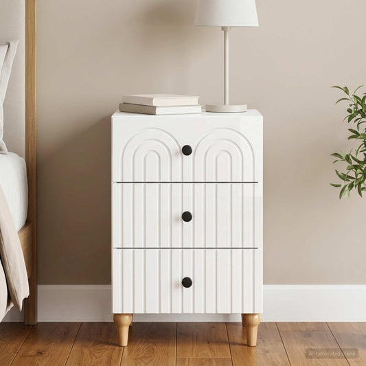 vidaXL Bedside Cabinet with Drawer High Gloss White 43x 41 x 66.5 cm