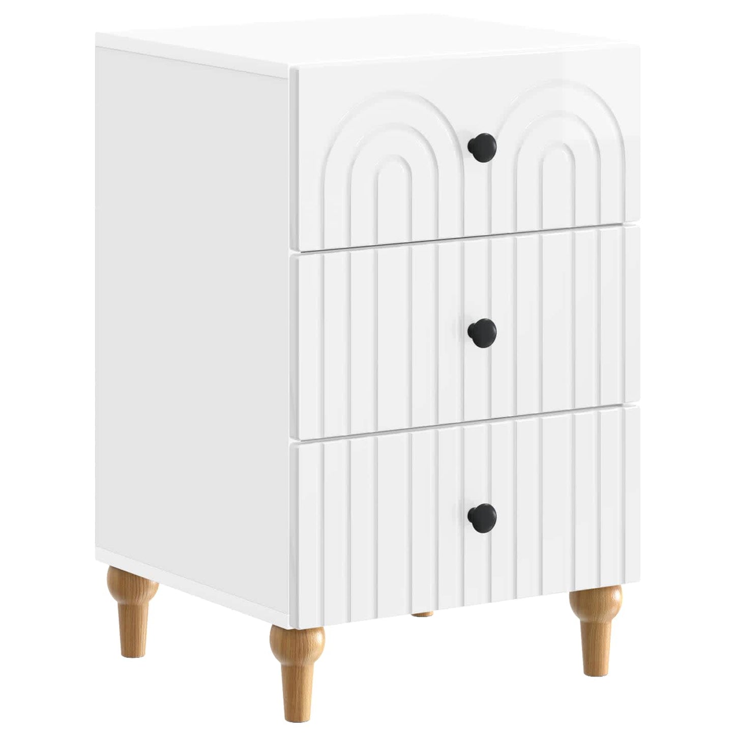 vidaXL Bedside Cabinet with Drawer High Gloss White 43x 41 x 66.5 cm