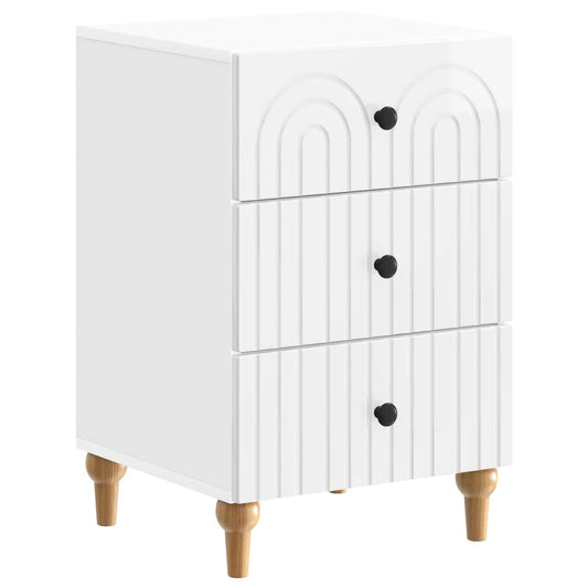 vidaXL Bedside Cabinet with Drawer High Gloss White 43x 41 x 66.5 cm