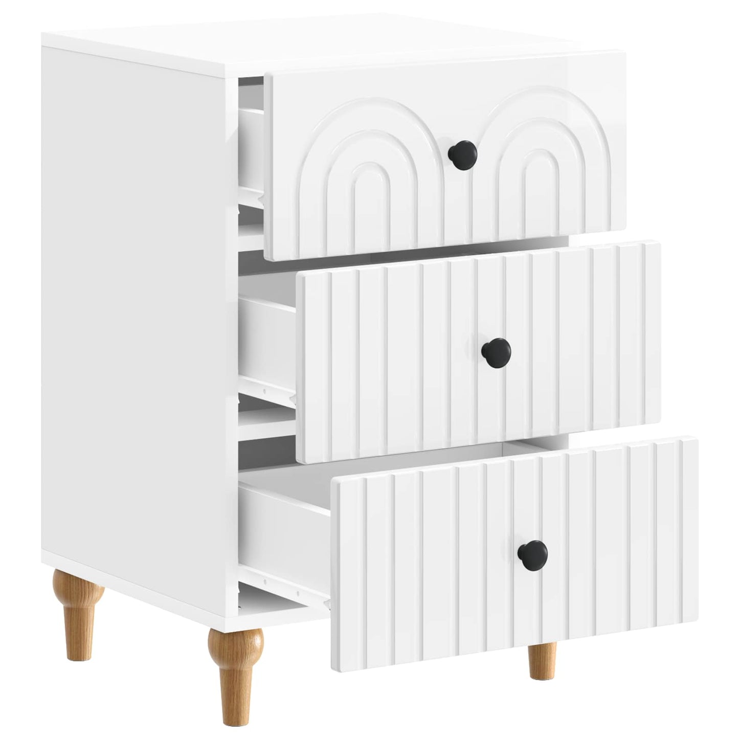 vidaXL Bedside Cabinet with Drawer High Gloss White 43x 41 x 66.5 cm