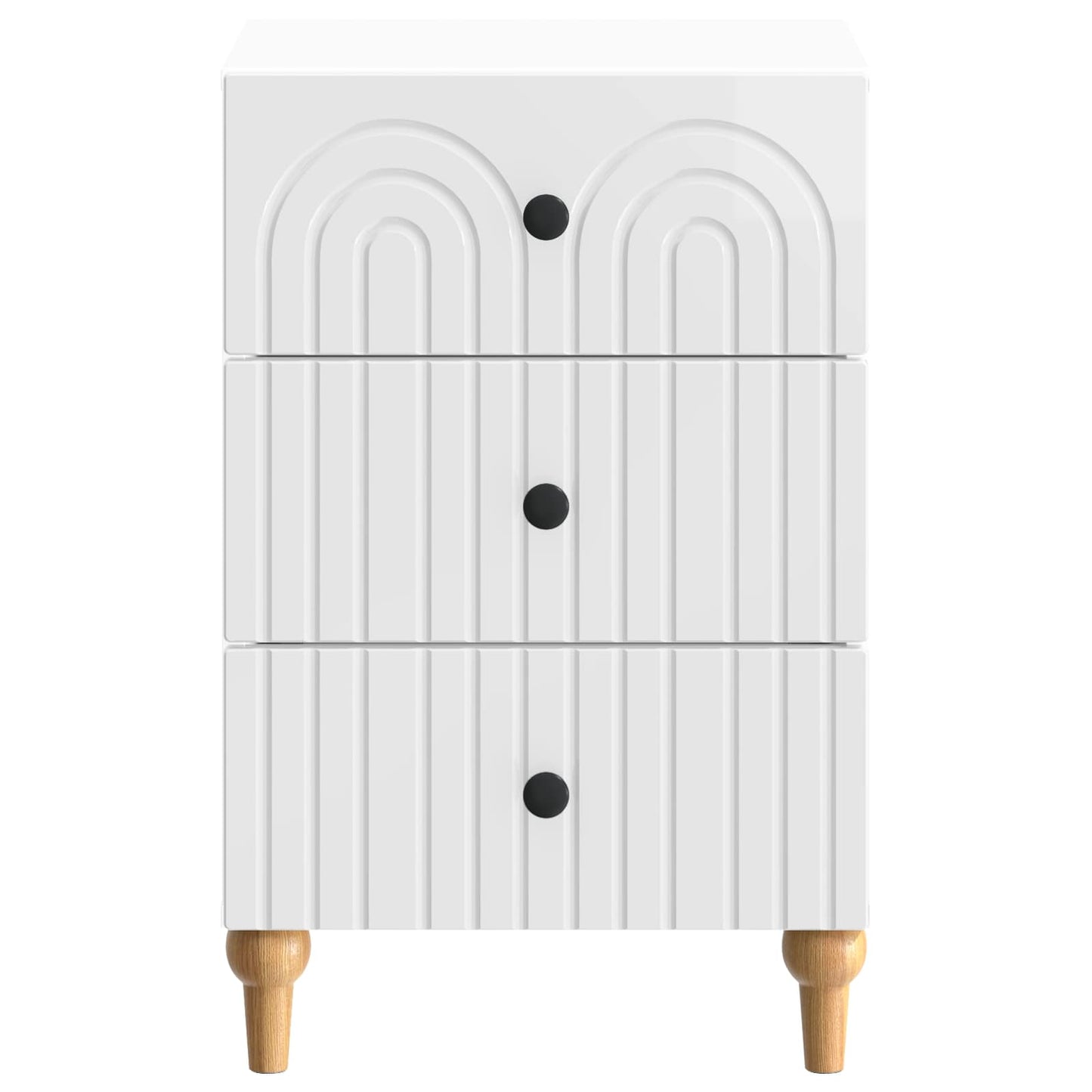 vidaXL Bedside Cabinet with Drawer High Gloss White 43x 41 x 66.5 cm