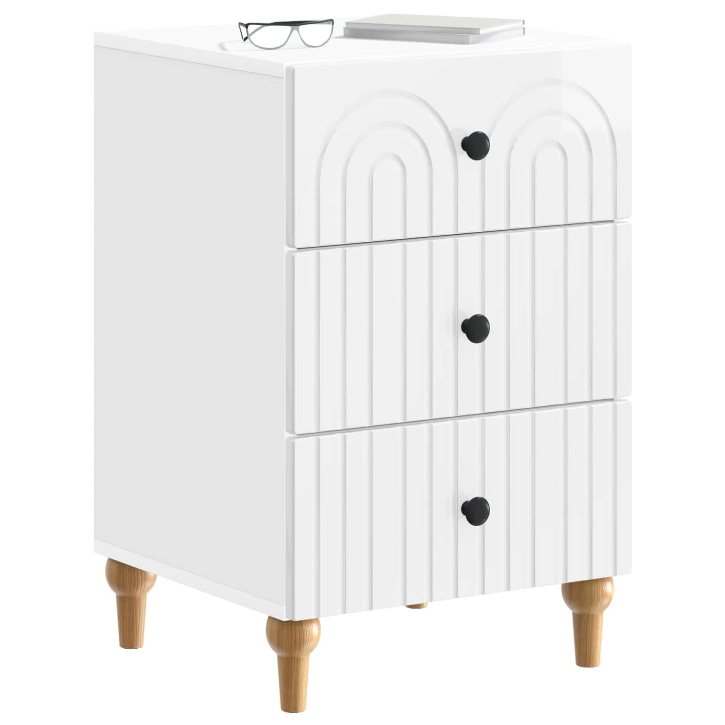 vidaXL Bedside Cabinet with Drawer High Gloss White 43x 41 x 66.5 cm