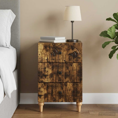 vidaXL Bedside Cabinet Smoked Oak 43x 41 x 66.5 cm Engineered Wood