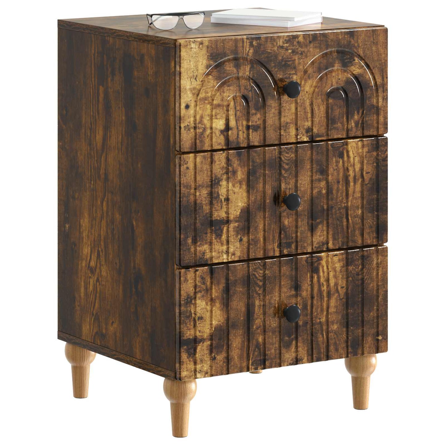 vidaXL Bedside Cabinet Smoked Oak 43x 41 x 66.5 cm Engineered Wood
