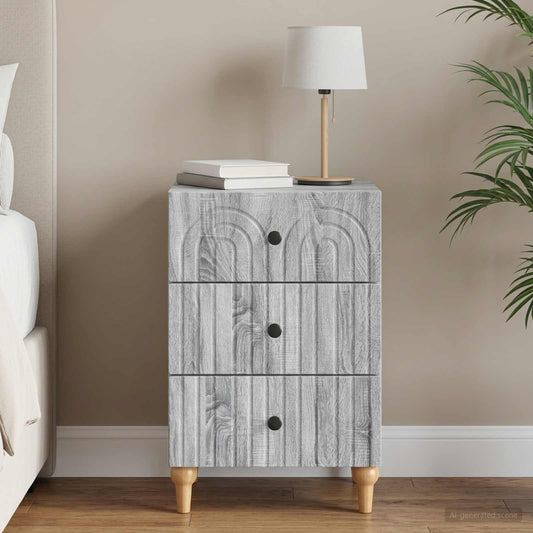 vidaXL Bedside Cabinet Grey Sonoma 43x 41 x 66.5 cm Engineered Wood