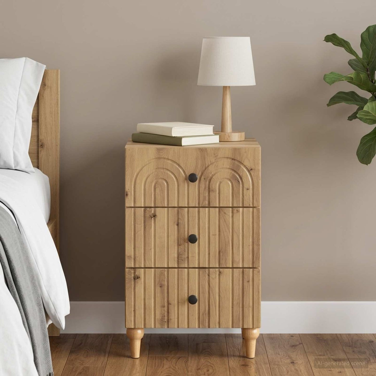 vidaXL Bedside Cabinet Artisan Oak 43x 41 x 66.5 cm Engineered Wood