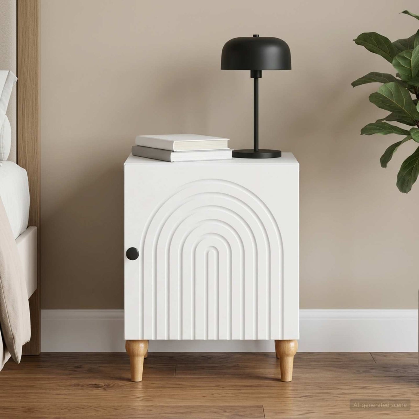 vidaXL Bedside Cabinet White 43 x 34.5 x 50 cm Engineered Wood